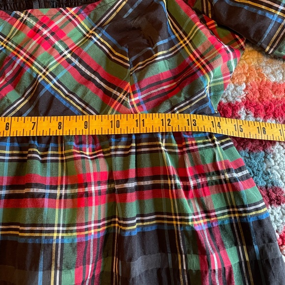 J. Crew Women's Puff Sleeve Mini Dress in Stewart Plaid Holiday Christmas Size 8 - Picture 3 of 15